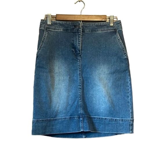 Talbots Denim‎ Skirt Womens Size 2 Blue Pencil Skirt Casual Classic - Picture 1 of 4